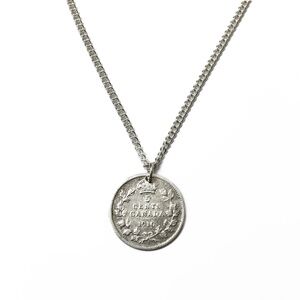 1910 Sterling Silver Edward VII Coin Necklace, 18-inch